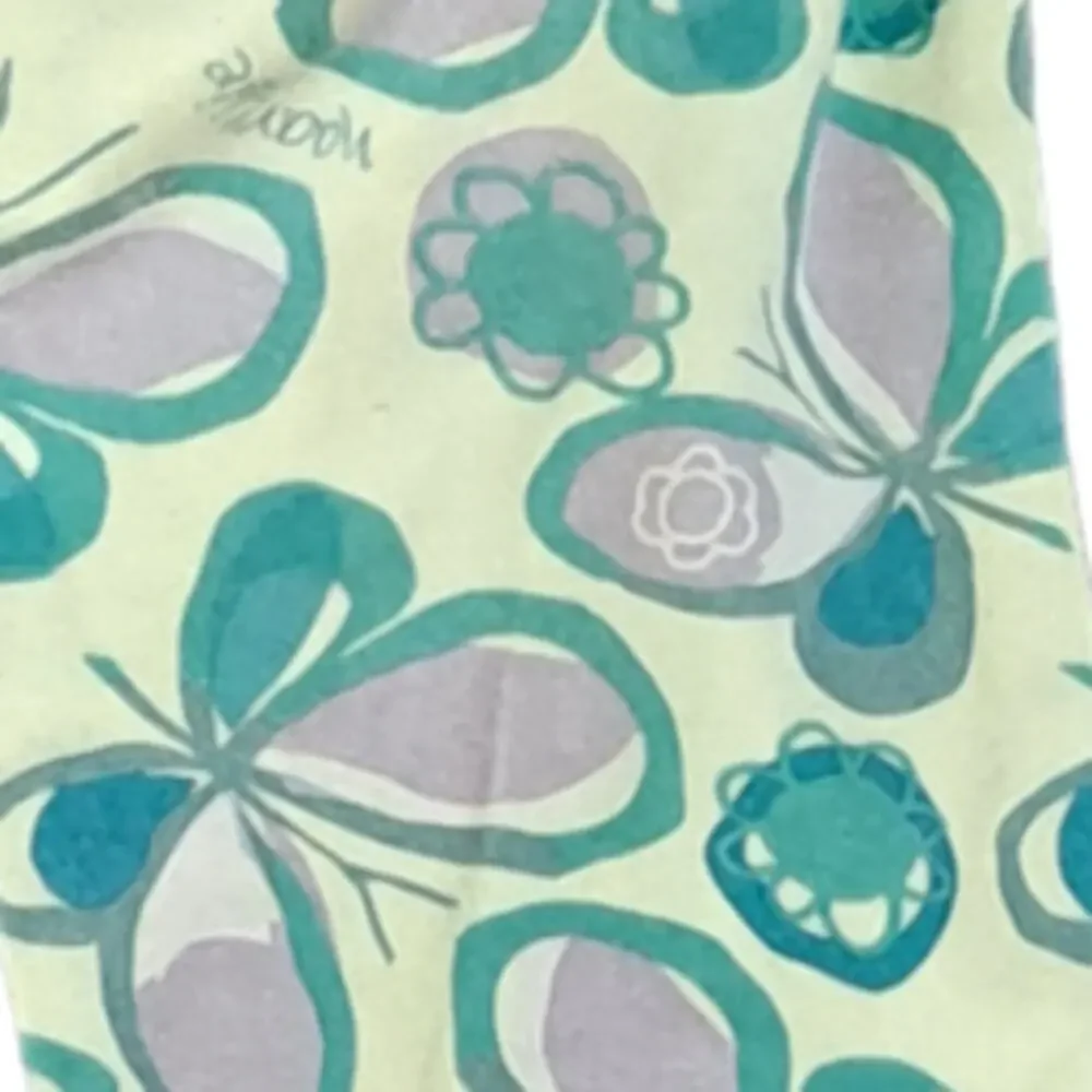 Naartjie Yellow And Green Butterflies Leggings Girl's Size 7 Years